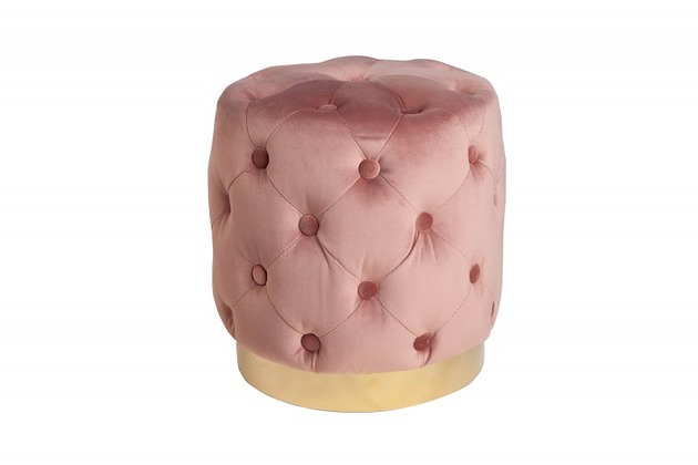 pufy do siedzenia Pufa puf Barock Chesterfield róż złoty 38cm