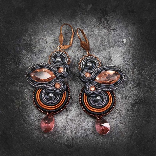 kolczyki sutasz - soutache Pelirrojo Djenka