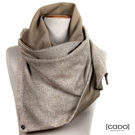 szale damskie Szal, Komin, Tuba, Etola - Tweed Camel