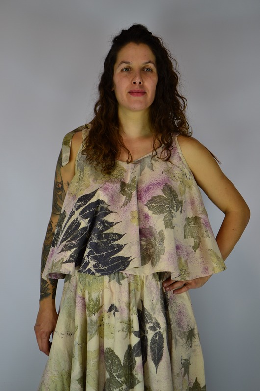 topy damskie Barwiona Roślinami Bluzka "Malinowa Polana"