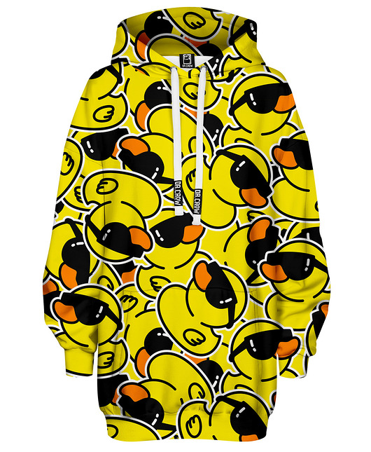 bluza z kapturem damska Bluza Oversize Tunika DR.CROW Kaczki