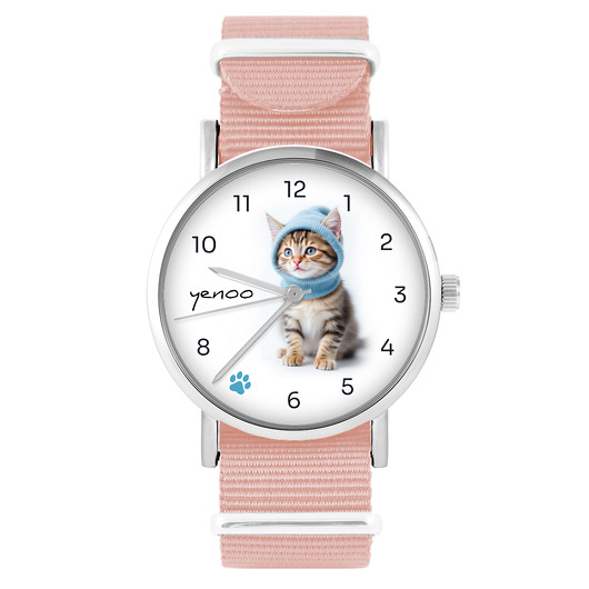 zegarki damskie Zegarek - Kotek - brzoskwiniowy róż