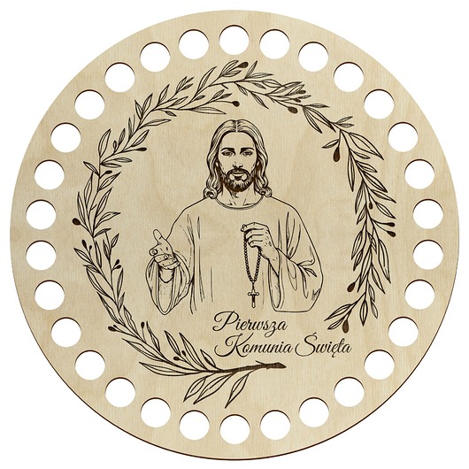 komunia - pozostałe Baza do Koszyka KOŁO 15cm Taca Spód Dno do Szydełkowania Prezent na KOMUNIĘ