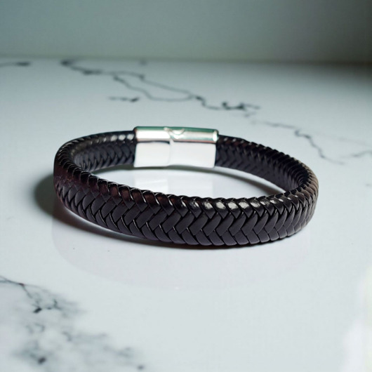 biżuteria męska Minimalistyczna męska bransoletka z ekoskóry