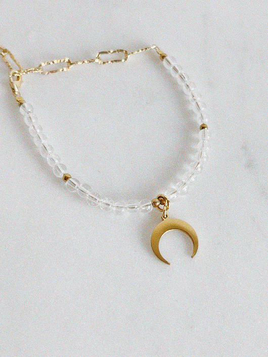 bransoletki z kamieni naturalnych Bransoletka Kryształ Górski Księżyc