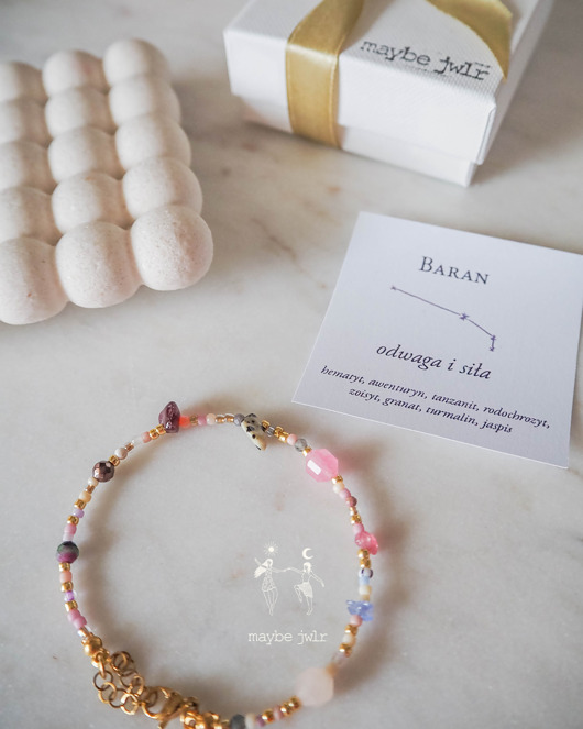 bransoletki z kamieni naturalnych Bransoletka Zodiakalna z Naturalnych Kamieni Baran