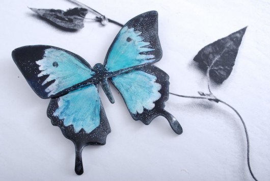 Papilio ulysses - emaliowana broszka Dorota Oyrzanowska