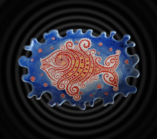 Patera z malowaną rybą (na zamówienie) Hypnotic