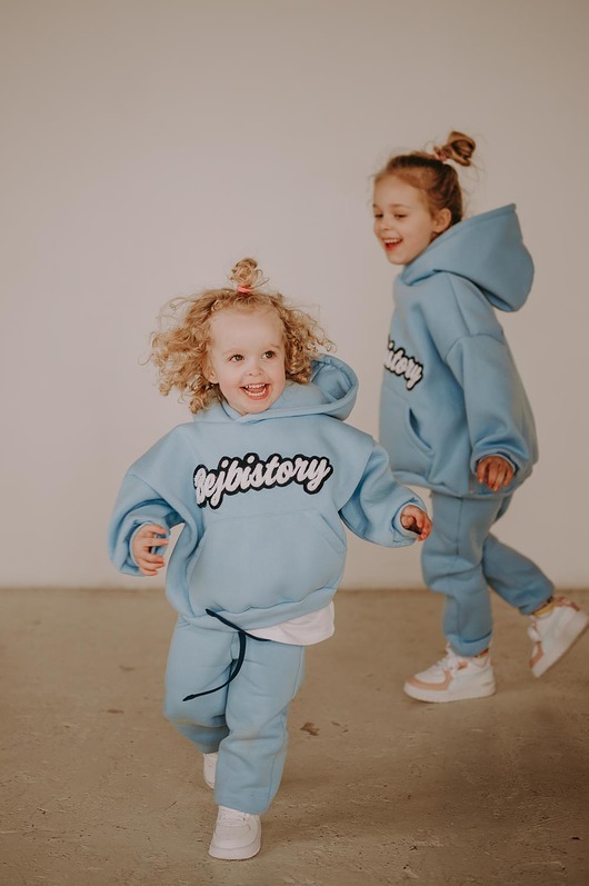 bluzy dla chłopców Bluza oversize Blue Bejbistory