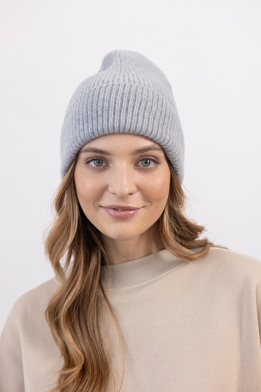czapki damskie Czapka Gentle Cashmere Szary Melanż