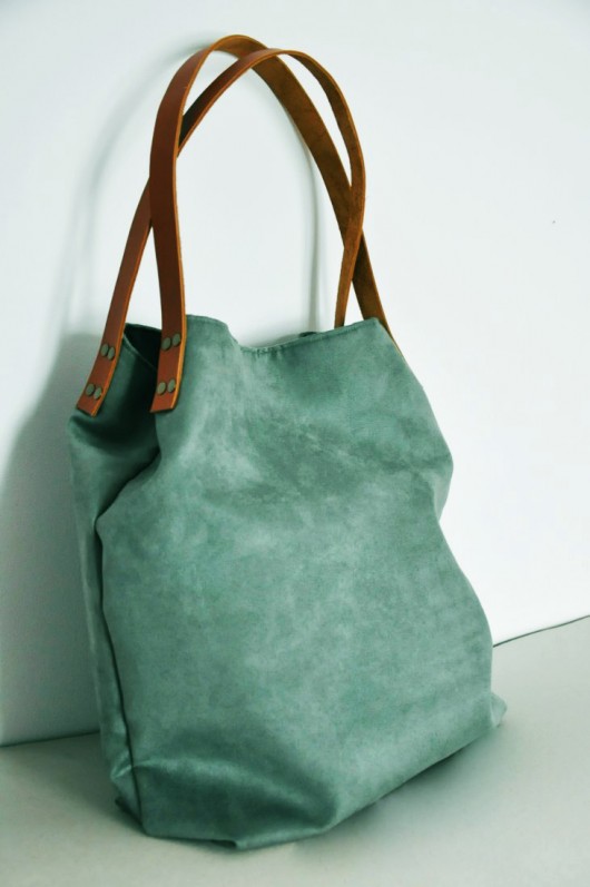 Torba tote XXL - pastelowa zieleń PRACOWNIA 166