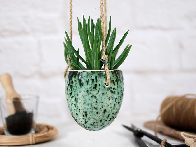 doniczki Nakrapiana doniczka wisząca - łąka