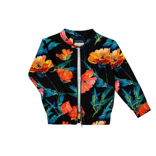 bluzy dla dziewczynki Bluza bomberka ze stójką dziecięca maki