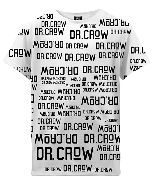 t-shirty dla dziewczynki T-shirt Girl DR.CROW Logo Napisy Biała