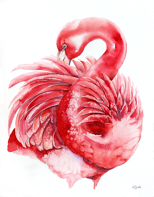 Flaming różowy - plakat, reprodukcja 30x40 Karolina Kijak
