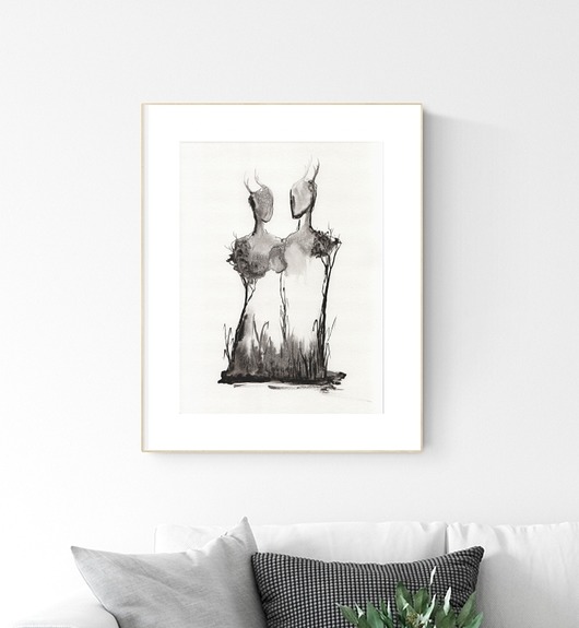 grafika 30X40 cm wykonana ręcznie MiniMalArt