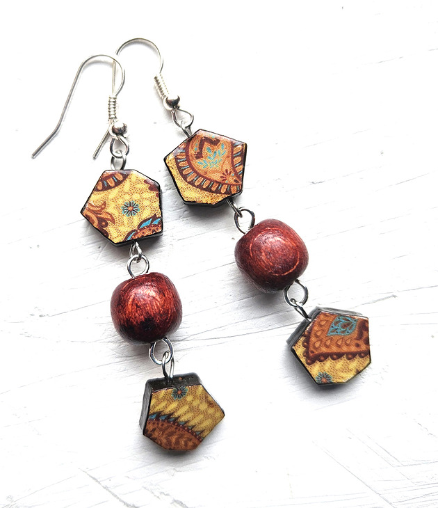 kolczyki drewniane Kolczyki dla Pani Magdy