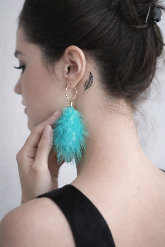 kolczyki z piórami Kolczyki z piór szmaragdowe