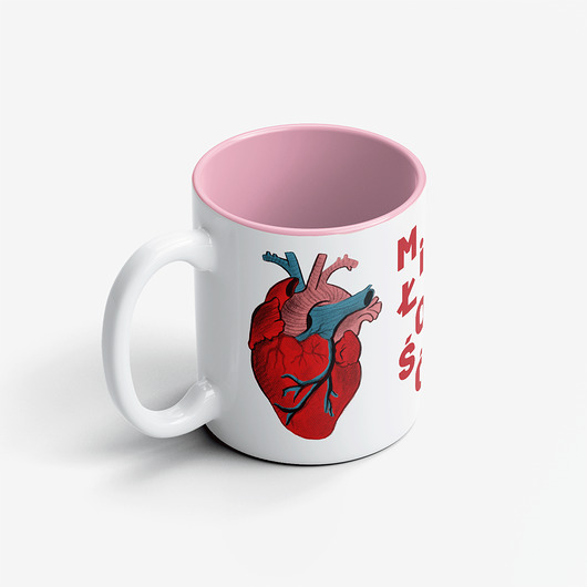 kubki Kubek Ceramiczny Serce Miłość Różowy