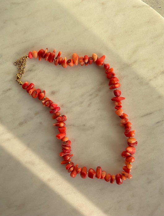 chokery Naszyjnik z pomarańczowego koralu