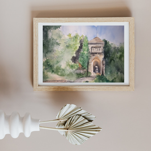 obrazy WYPRZEDAŻ SZTUKI! Akwarela Brama Ojców oryginalny obraz 300g A3 30x42 cm