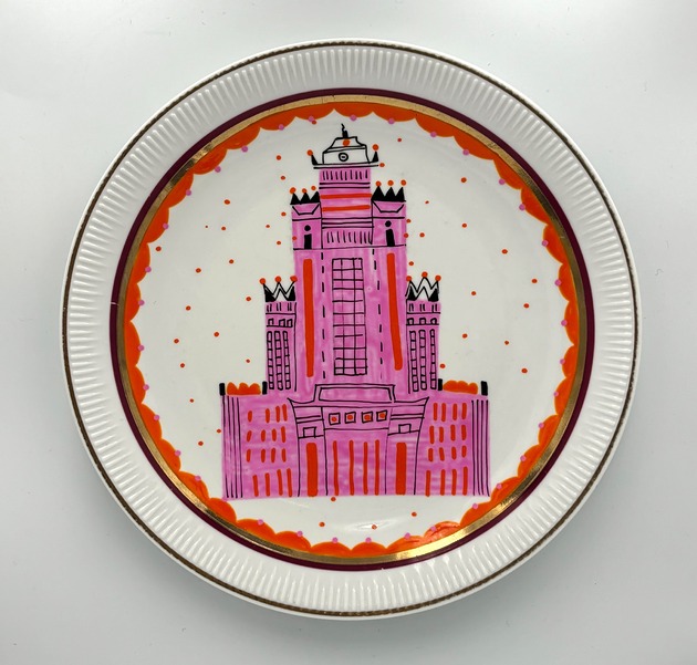 Ozdoby na ścianę Pałac Kultury i Nauki Talerz stołeczny