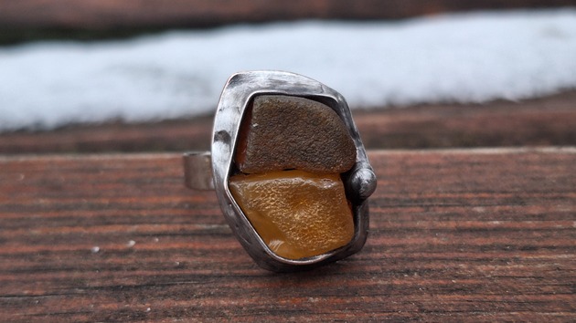 pierścionki - różne Surowy - pierścionek regulowany