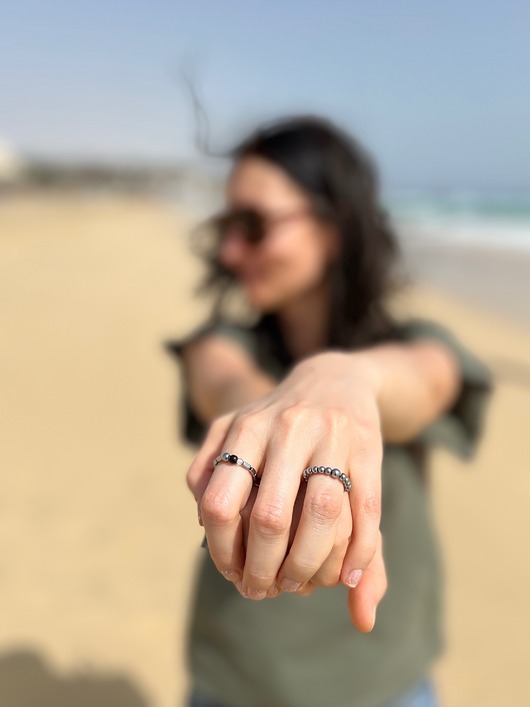 pierścionki srebrne Surowy pierścionek z kamieni dla Minimalistki