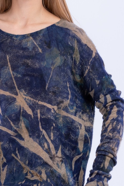 swetry damskie  Szeroki, kaszmirowy sweter IRIS Bleu