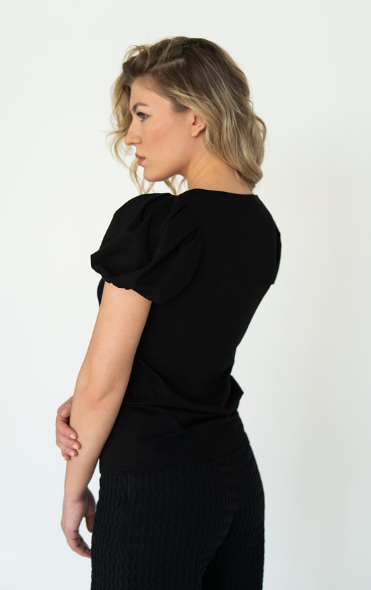 topy damskie Top Puff  Black
