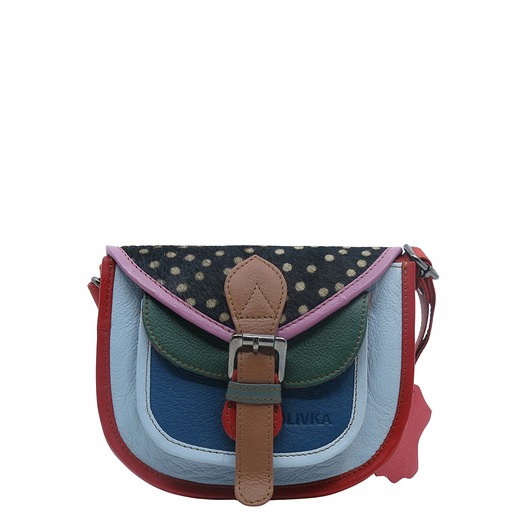 torby na ramię Torebka damska listonoszka skórzana regulowany pasek kolorowa OLIVKA