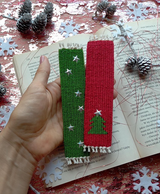 zakładki do książek Komplet 2 ręcznie tkanych zakładek do książek - FOL 9.