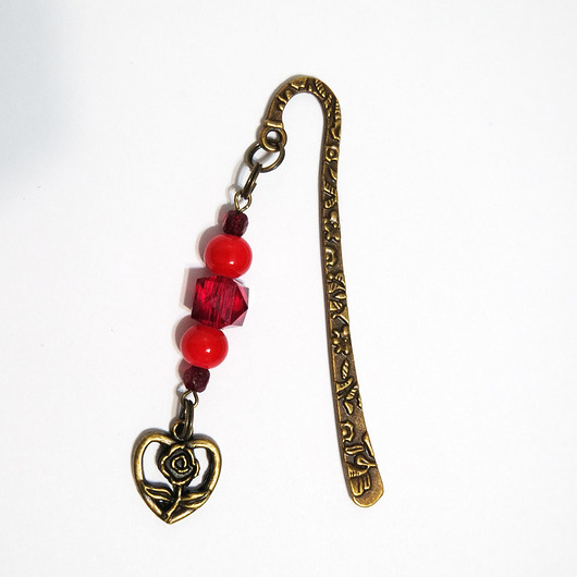 zakładki do książek Zakładka do książki -  Czerwona róża - mała