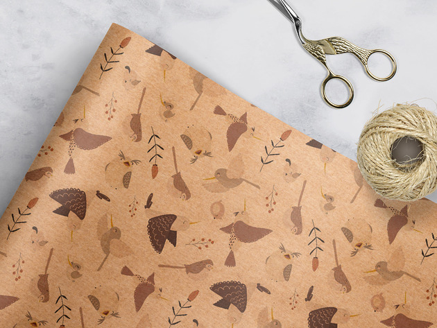 papier do pakowania - birds 048 kraft Wrap and Pack