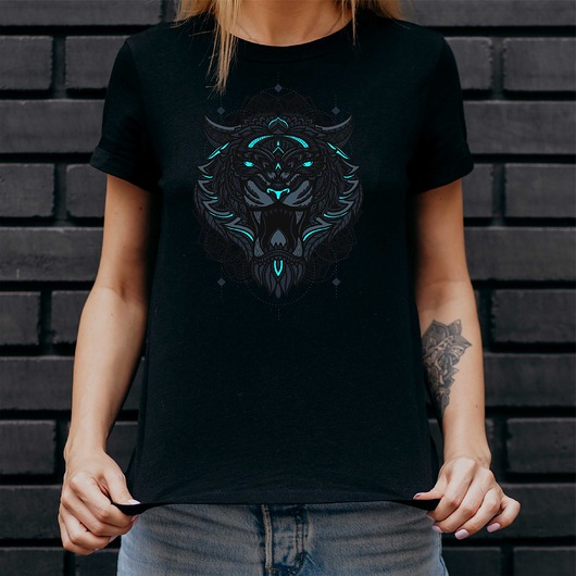 t-shirt damskie Koszulka damska organiczna Etniczny wilk