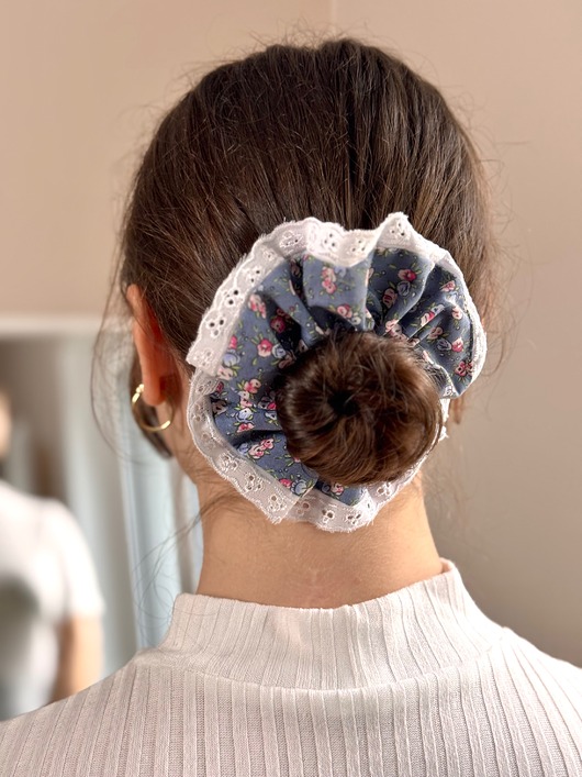 gumki do włosów Scrunchie/frotka Haft angielski