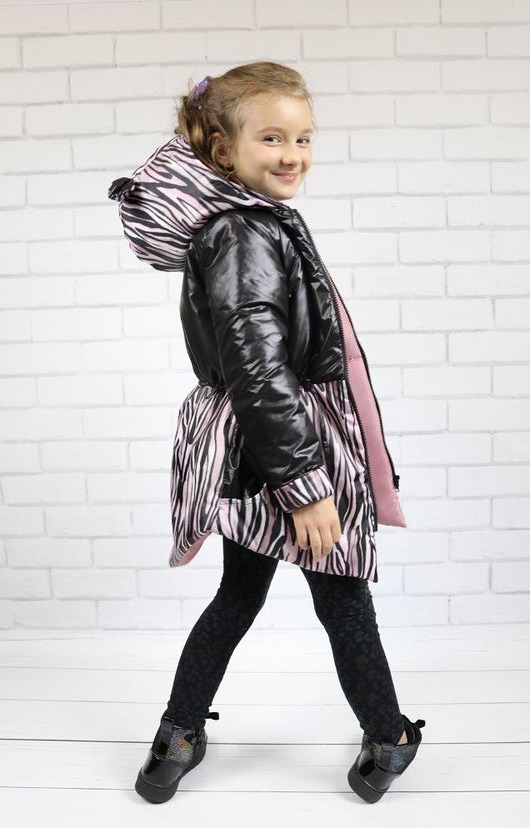 kurtki i płaszcze dla dziewczynki Kurtka Parka dla dziewczynki - ZEBRA - LOVIK