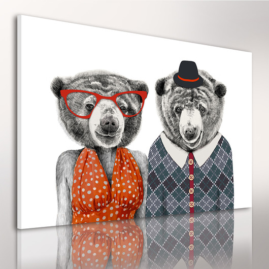 OBRAZ NA PAPIERZE FOTO -  70x50 cm LOVE BEAR LUdesign gallery