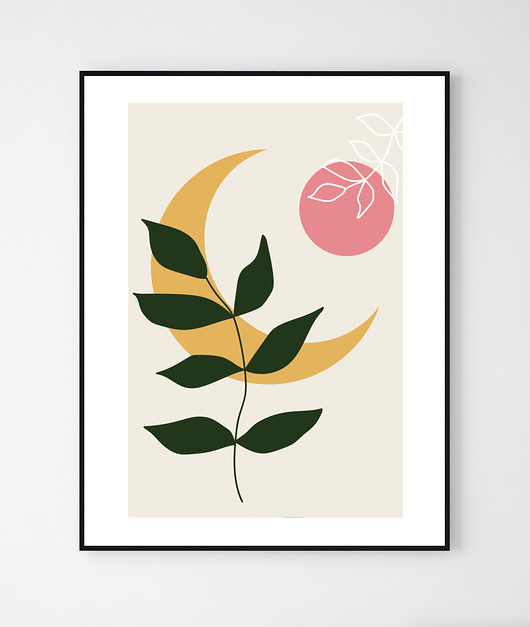 grafiki i ilustracje Plakat z motywem roślinnym SŁOŃCE / No.1