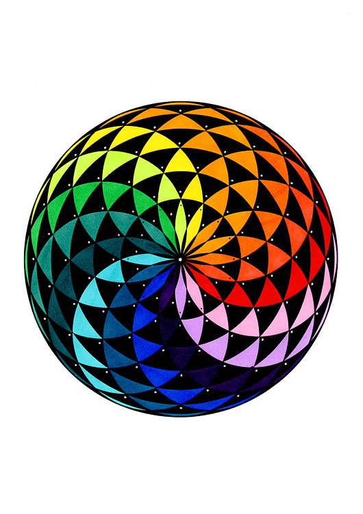 grafiki i ilustracje 62. TĘCZOWA MANDALA - rysunek, plakat.