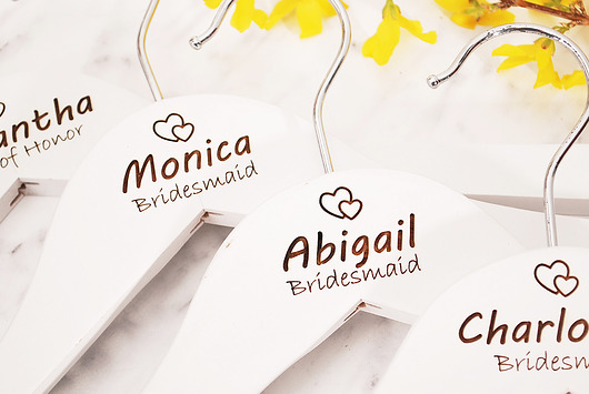 Zestaw 5 wieszaków ślubnych personalizowanych MoodForWoodBridal