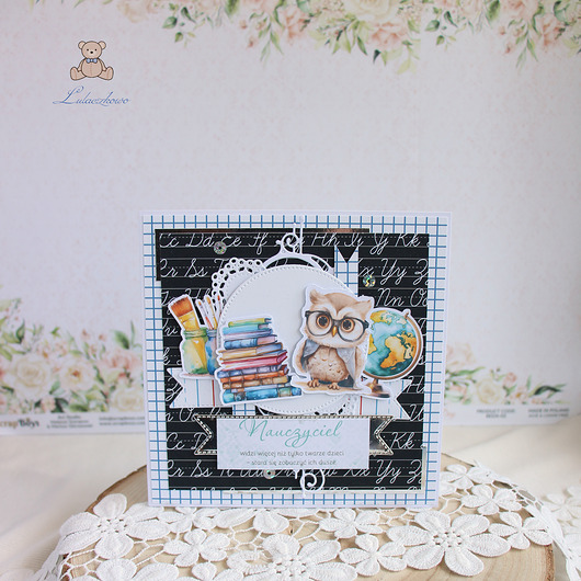 kartki scrapbooking Kartka Zakończenie Roku Szkolnego, dla nauczyciela 11 GOTOWA