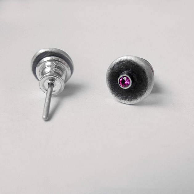 kolczyki z kamieniami Kolczyki OKRĄG