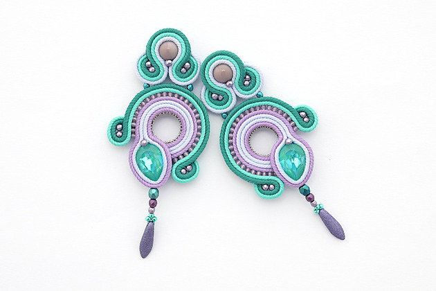kolczyki soutache Letnie boho kolczyki