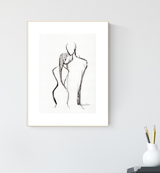 grafika A4 wykonana ręcznie, abstrakcja, Krystyna Siwek Art