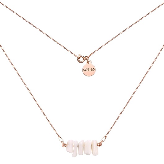 korale Naszyjnik z różowego złota z koralem naturalnym