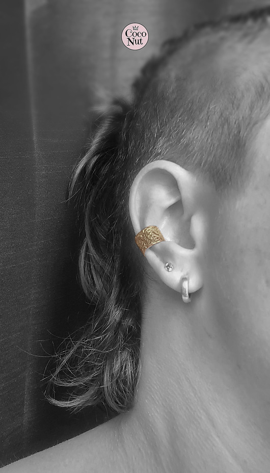 nausznice Nausznica BAROQUE złocona na środek ucha