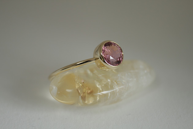 pierścionki złote Pierścionek Złoty pieścionek z różowym turmalinem