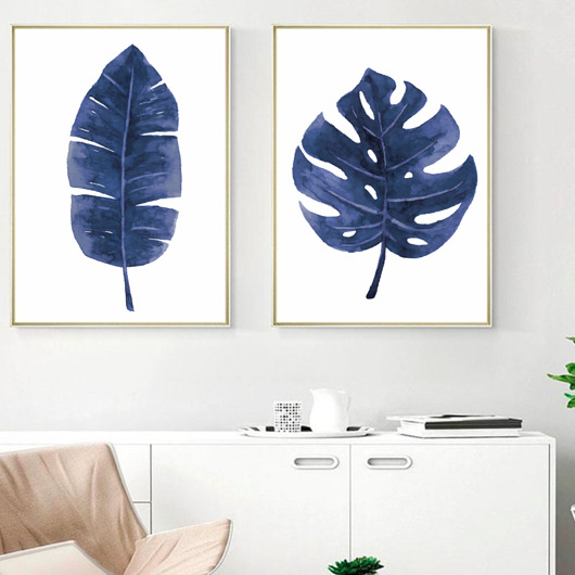 DWA PLAKATY botaniczne liście MONSTERA black dot studio
