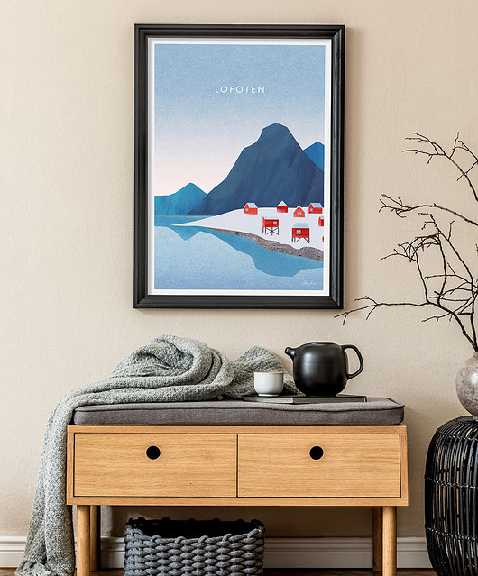 plakaty Lofoty - miasteczko pod śniegiem - plakat 50x70 cm